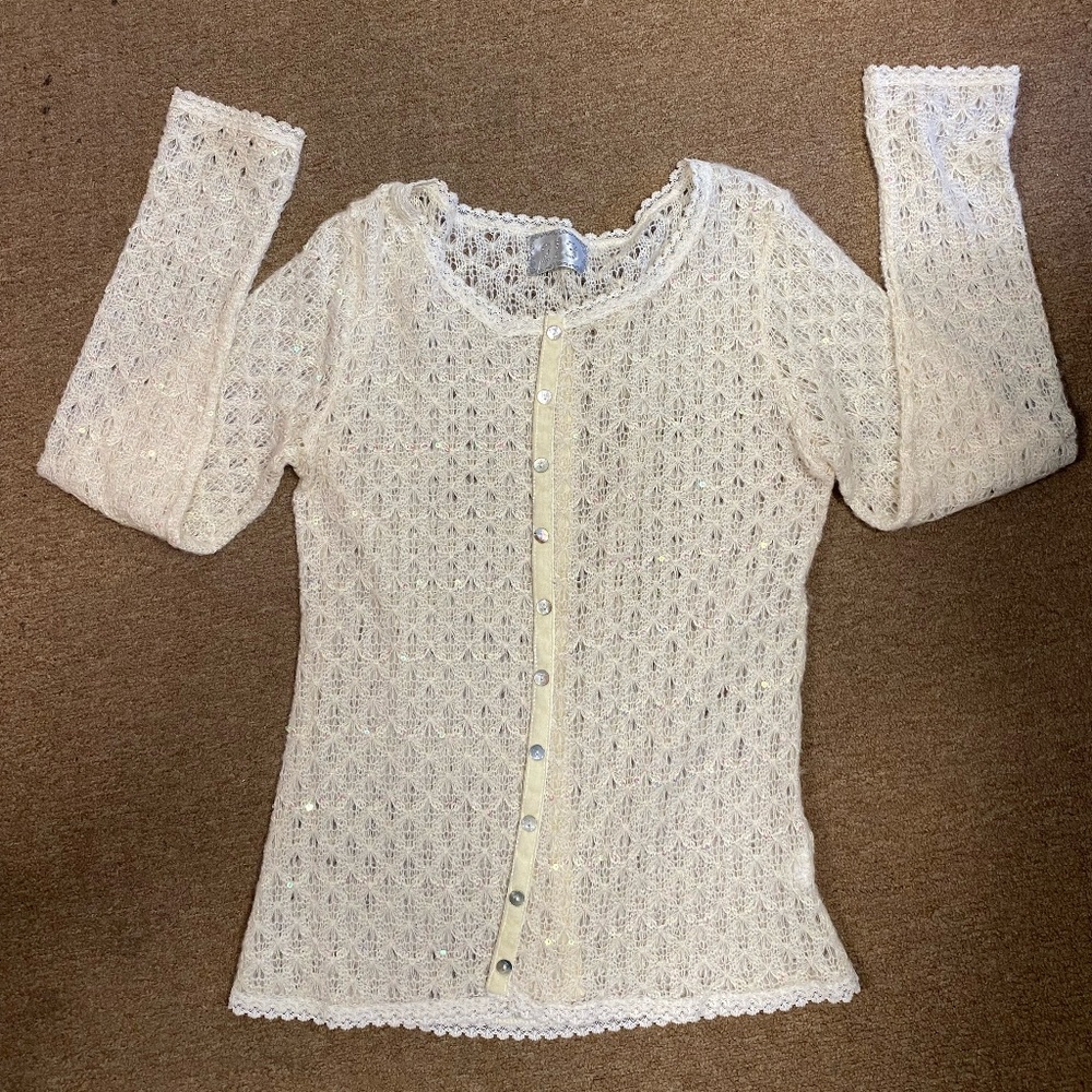 213 Cream Sequin Sweater